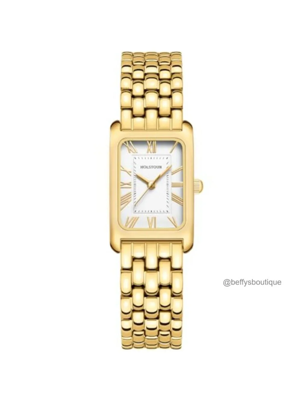 Women's Vintage Roman Dial Stainless Steel Bracelet Watch w/ Adjustable Band